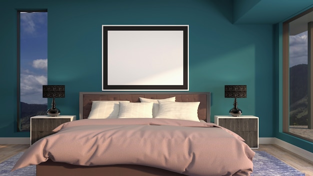 3d rendering of a modern bedroom