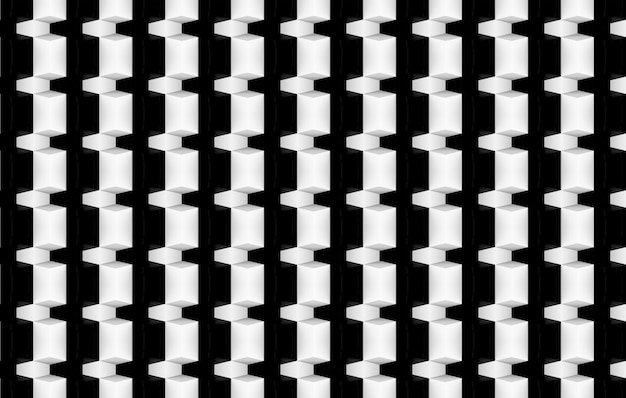 3d rendering. modern black and white geometric  wall design masonry background.