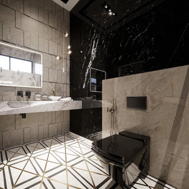 Foto rendering 3d design moderno della casa