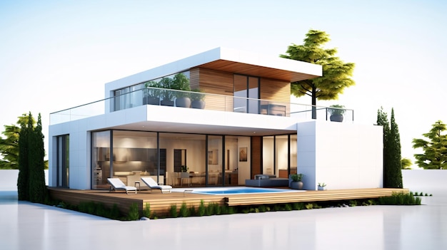 3d rendering of modern house real estate business house house price concept illustration