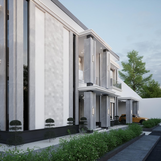 3D-rendering modern huisontwerp