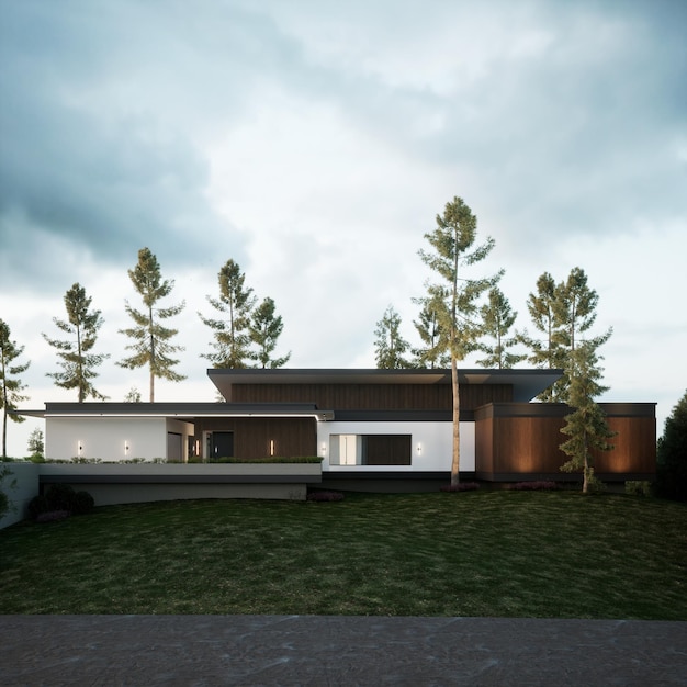 3D-rendering modern huisontwerp