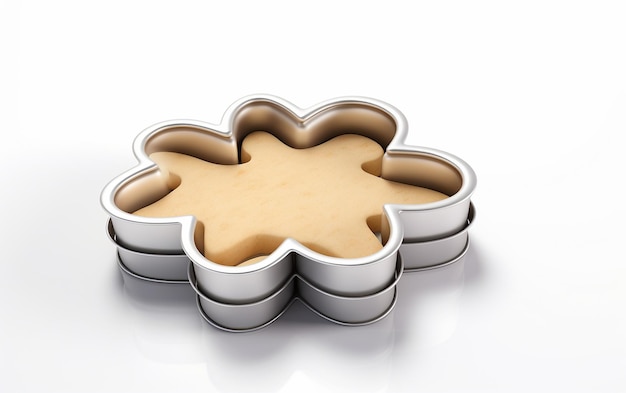 Photo 3d rendering of modern kitchen rolling cookie cutter on a blank canvas