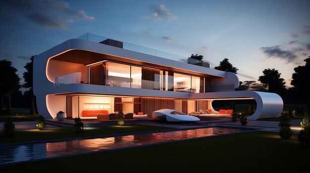 3d rendering of modern luxury house