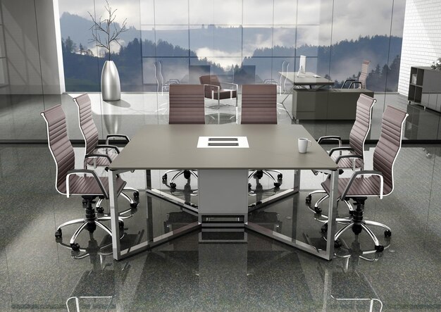 Фото 3d рендеринг вдохновения для дизайна интерьера современного конференц-зала