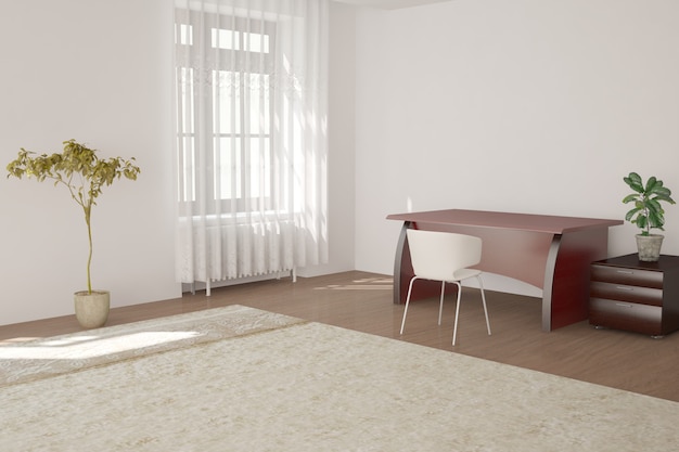 Photo 3d rendering of a modern room