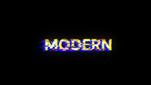 3D rendering Modern text with screen effects of technological glitches