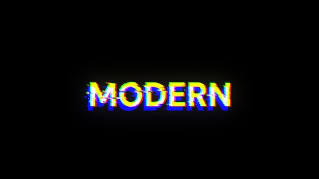 3D rendering Modern text with screen effects of technological glitches