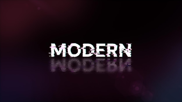 3D rendering Modern text with screen effects of technological glitches
