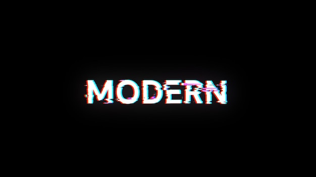3D rendering Modern text with screen effects of technological glitches