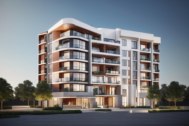 3d rendering of a modern upscale residential building