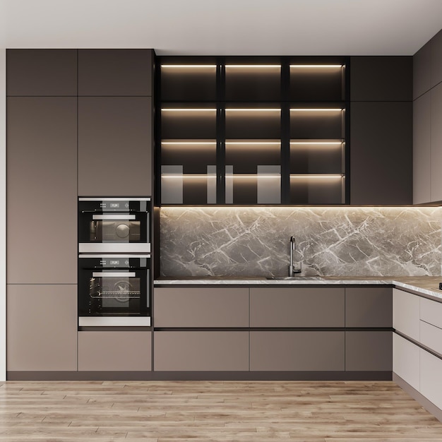 3D rendering moderne keuken interieur inspiratie