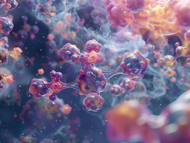 3D-рендеринг молекулы в воздухе