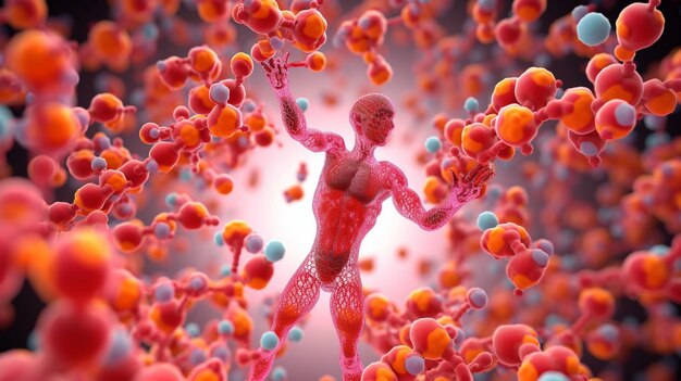 3d rendering of molecules from human body