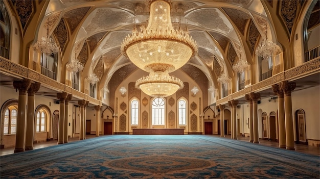 3d rendering of a mosque with arabic ornaments