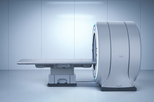 3d rendering mri scan machine or magnetic resonance imaging scan device