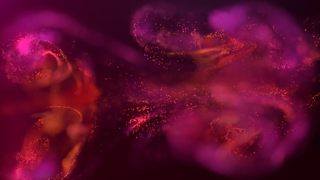 3D rendering of a multicolored vibrant abstract cloud of particles in space