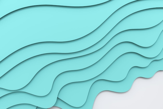 3d rendering multilayer paper cut illustration background