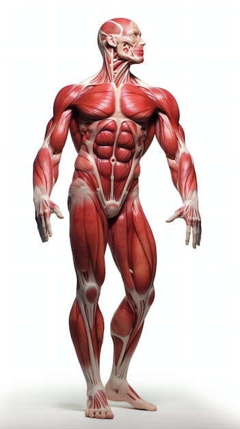 Photo a 3d rendering of a muscular man