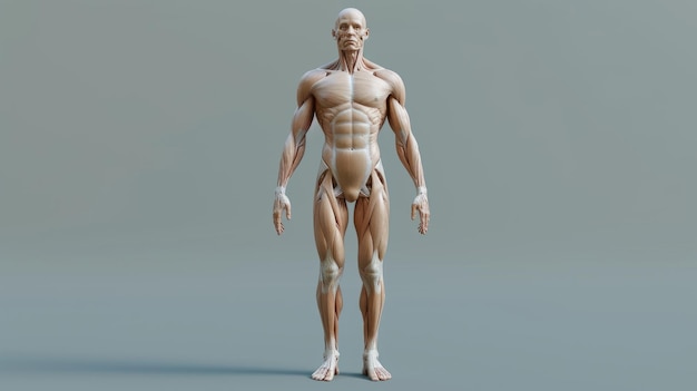 Photo a 3d rendering of the muscular system