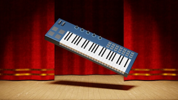 Photo 3d rendering of musical instrument