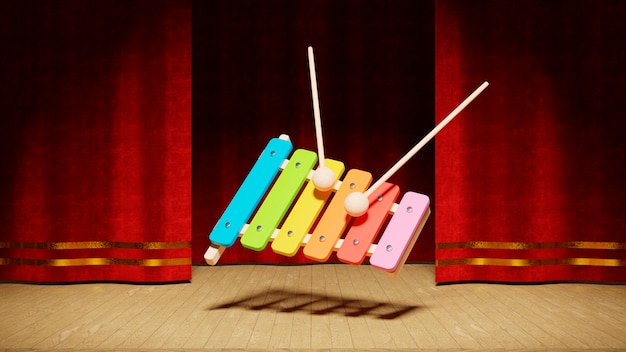 Photo 3d rendering of musical instrument