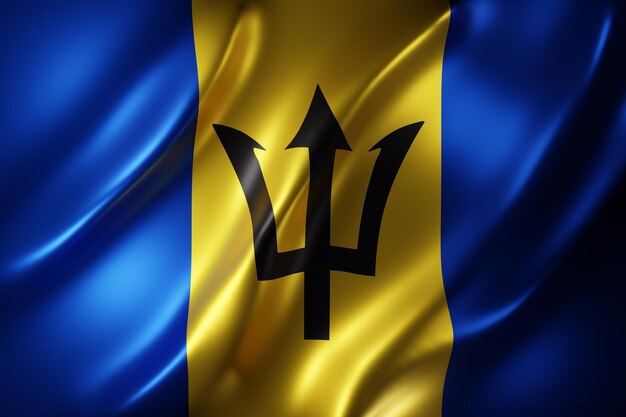 3d rendering of a national barbados flag