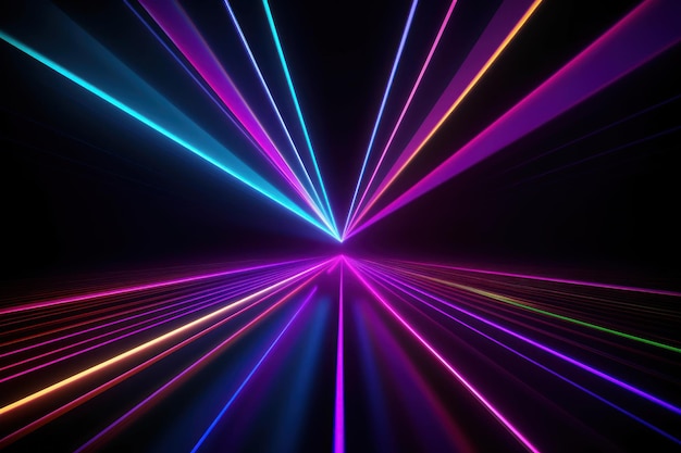 3d rendering neon light abstract ultraviolet background dynamic glowing lines blue pink laser rays fashion stage background