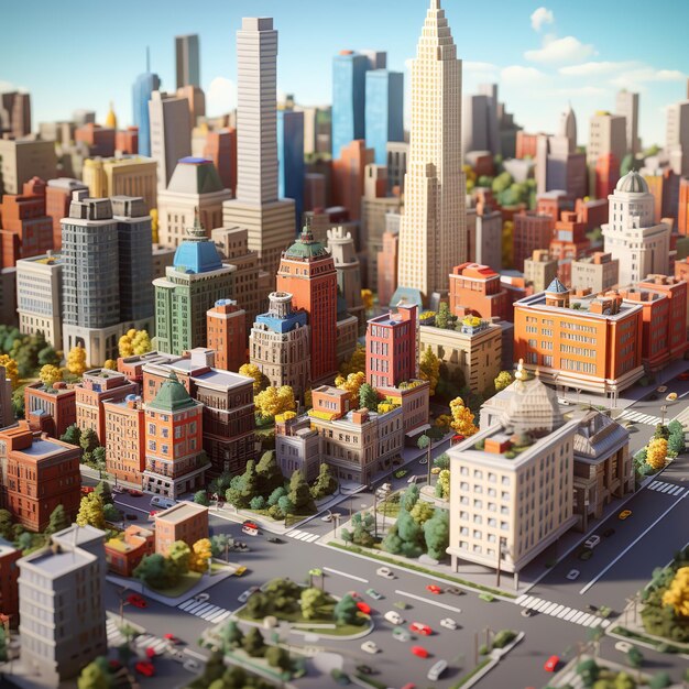 3D rendering of New York City New York city isometric