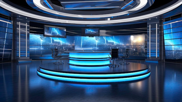 3D rendering of a news studio