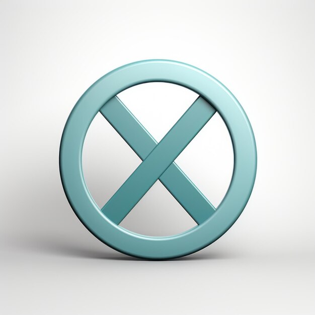 a 3d rendering of a no sign on a white background