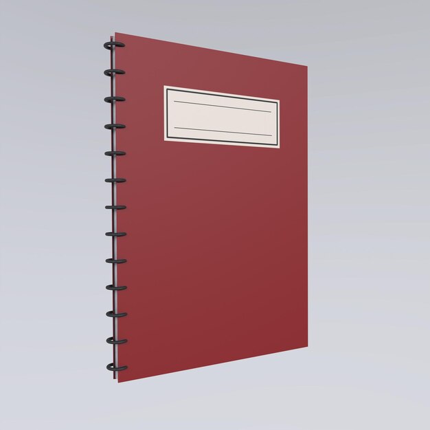 Photo 3d rendering of notebook object