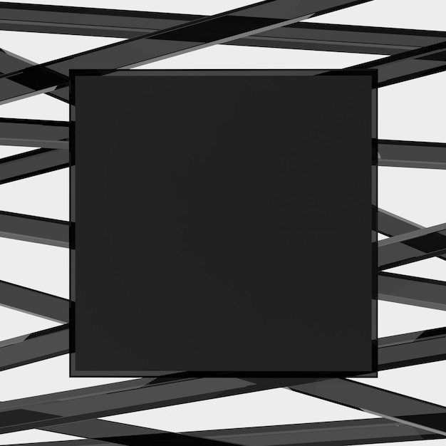 Foto avviso di rendering 3d o sfondo della bacheca con bastoncini acrilici neri trasparenti