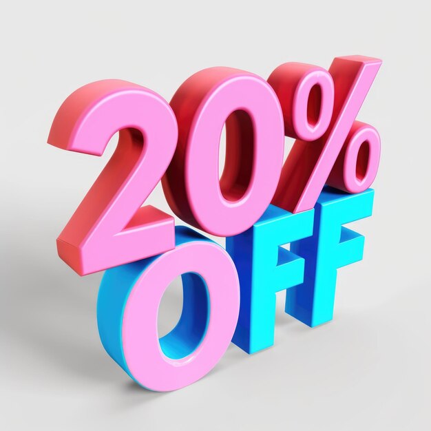 3d rendering object 30 discount offer transparent background