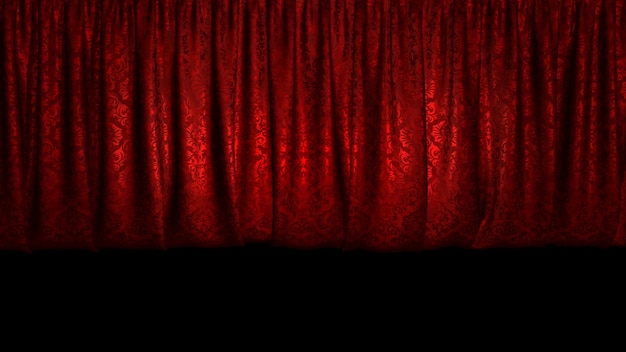 Фото 3d-рендеринг красивого сценического занавеса для сцены театра или оперы высокодетализированная ткань