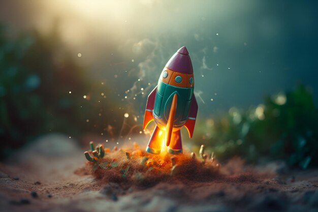 写真 漫画のロケットランチャーの 3 d レンダリング