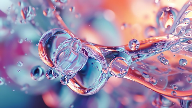 사진 물방울의 클로즈업의 3d 렌더링 물방울은 완벽하게 둥글고 부드러운 반사 표면을 가지고 있습니다.