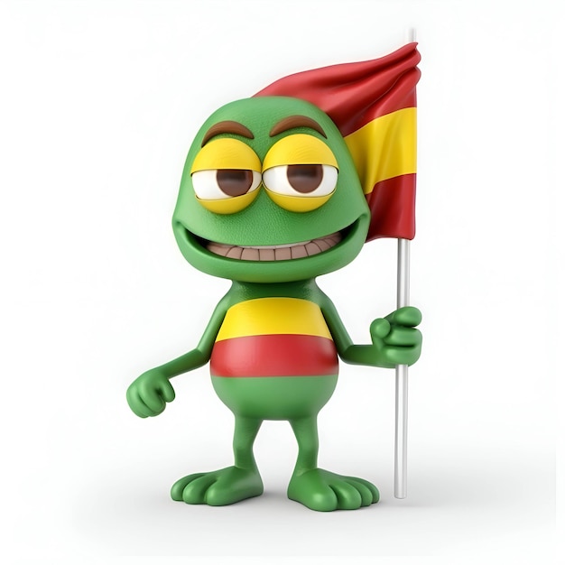 写真 ボリビアの国旗を持つ面白い漫画のキャラクターの 3 d レンダリング