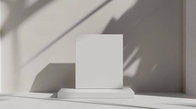 사진 단순하고 우아한 제품 디스플레이의 3d 렌더링 색 큐브가 색 방의 색 기단 위에 앉아 있습니다.