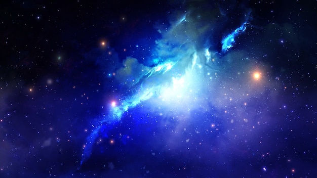 宇宙の星雲と宇宙塵宇宙ガスクラスターと星座の3dレンダリング