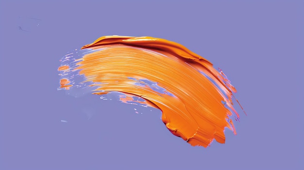 Фото 3d-рендеринг толстого масляного штриха краской ярко-оранжевого цвета на прозрачном фоне