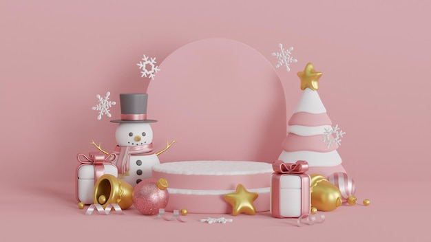 写真 クリスマスの飾りとクリスマスの背景の 3 d レンダリングします。