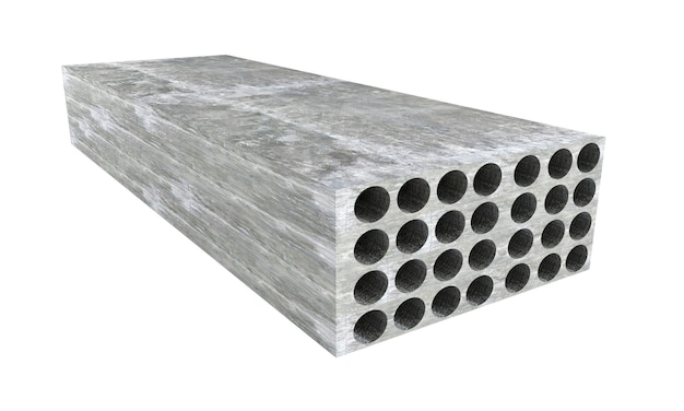흰색 배경에 고립 된 콘크리트 블록의 3d 렌더링
