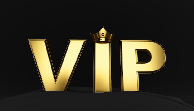 Фото 3d-рендеринг золотой vip crown, королевская золотая vip-корона на подушке, crown vip
