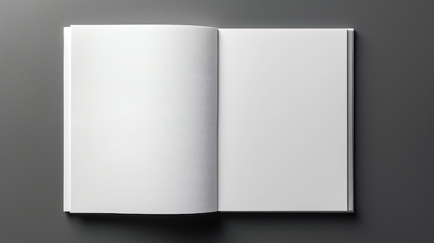 Фото 3d-рендерирование открытого пустого белого брошюры журнала a4