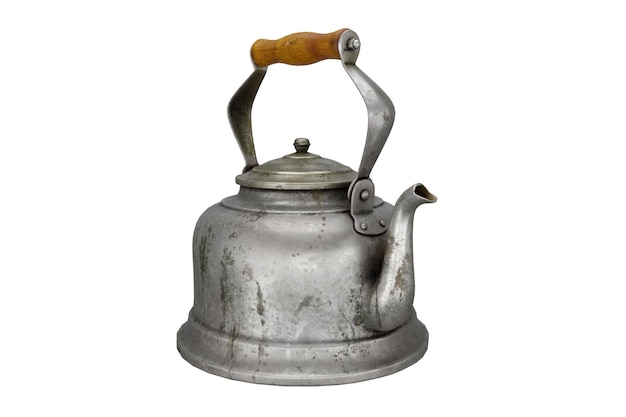 3d rendering old metal teapot