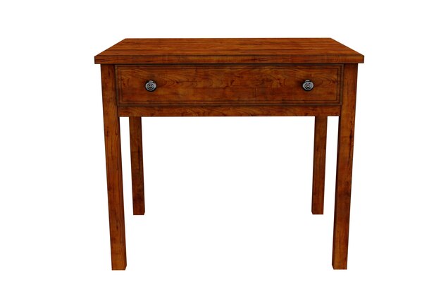 3d rendering old small wooden desk