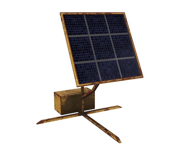 3d rendering old solar panel