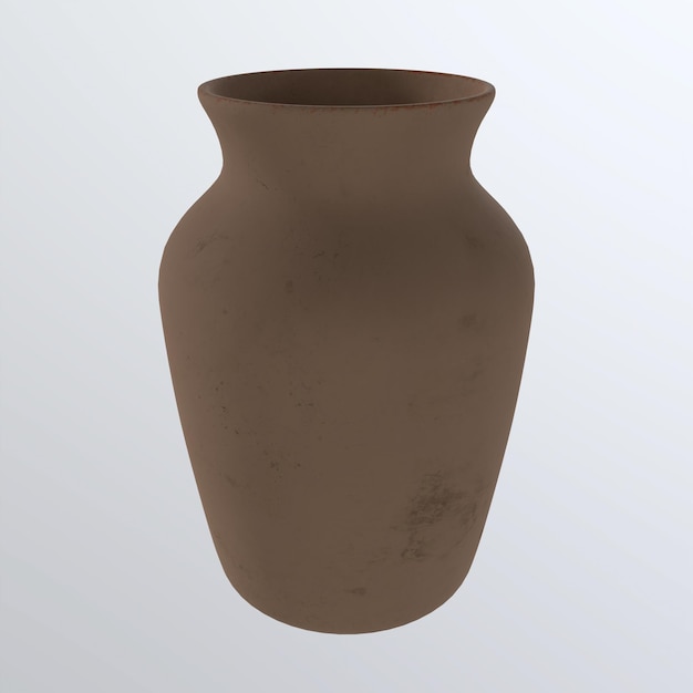 Photo 3d rendering of old vase