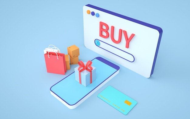 3d Rendering online shopping system